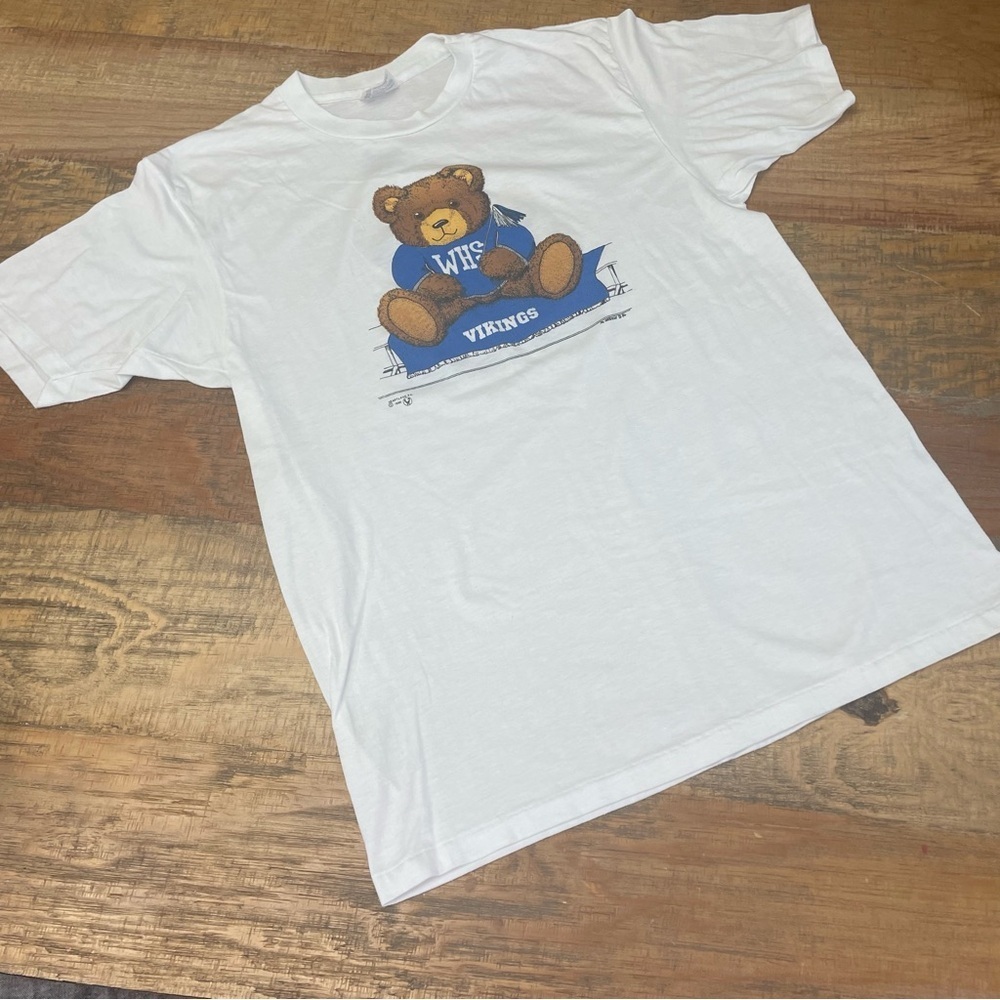 Vintage 1986 bear cheer.WHS front back print Tee Hanes 50/50 XL